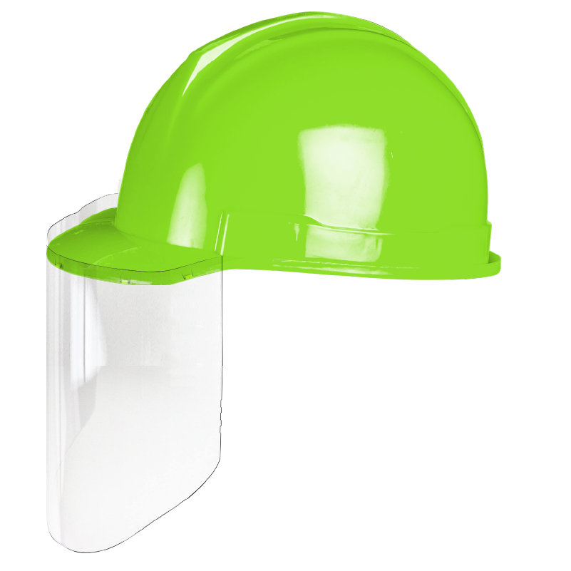 hard hat with face shield